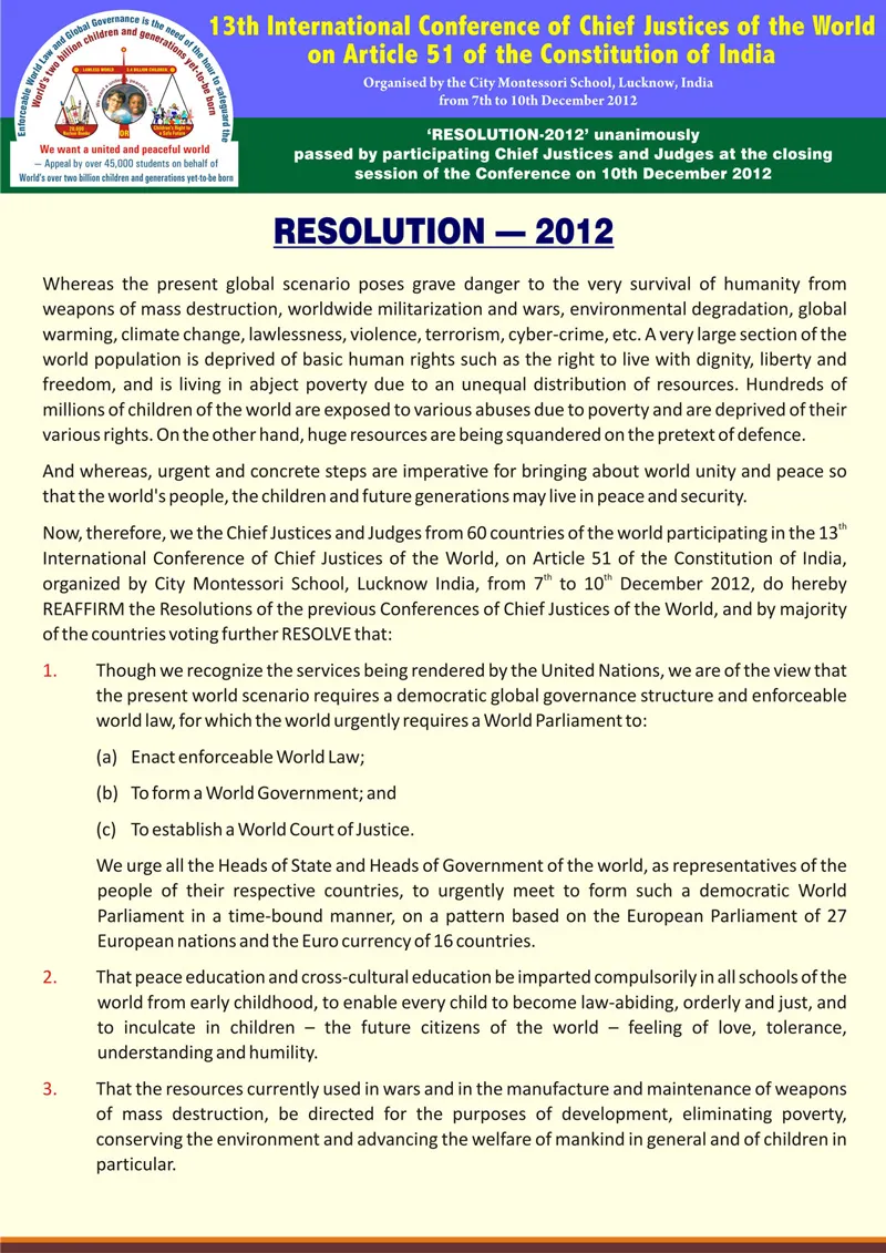 ICCJW Resolutions
