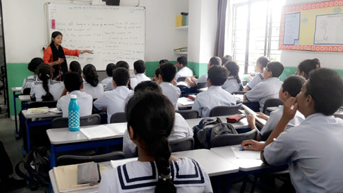 Junior Youth of class VII learning new prayer
